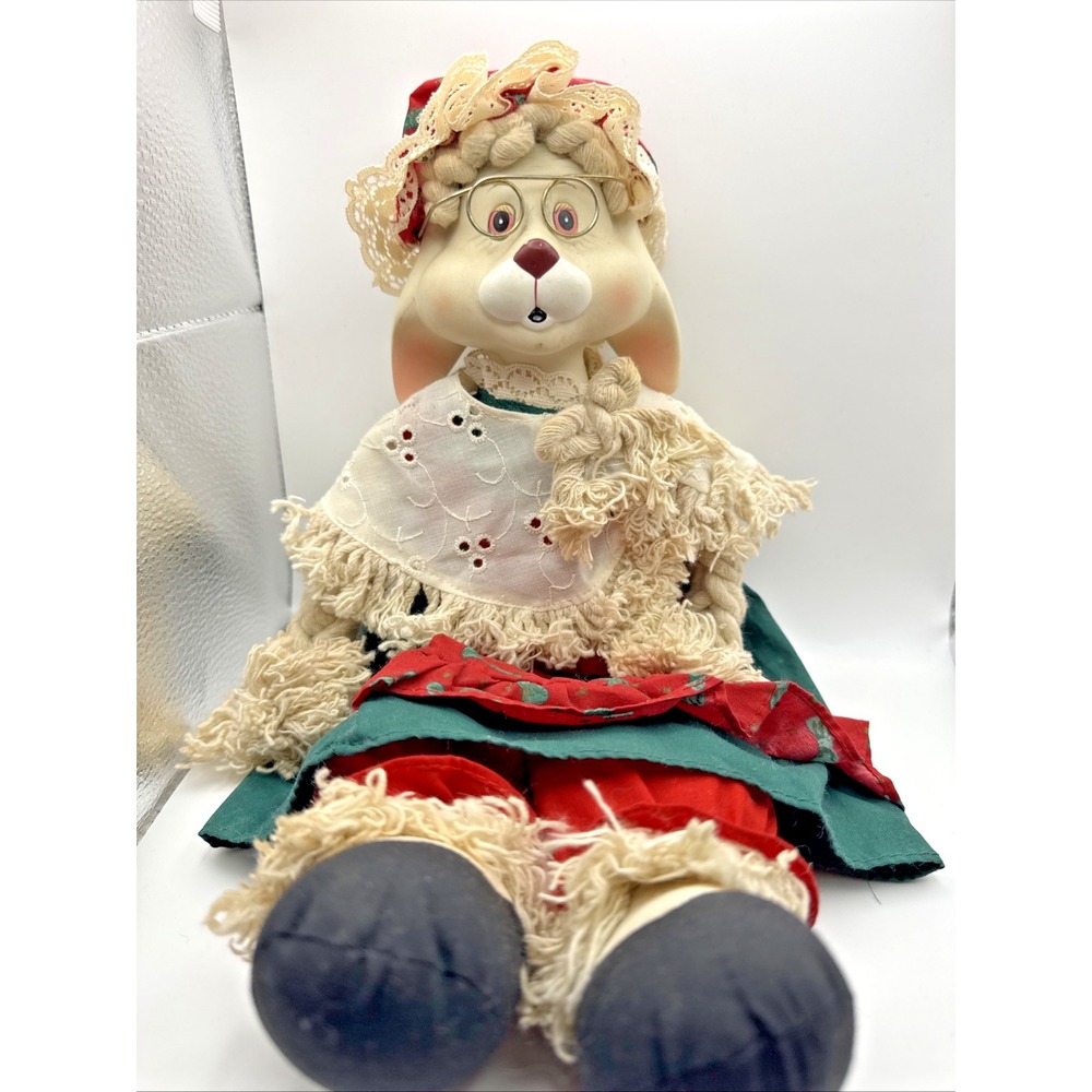 House of Lloyd Christmas Around the World Granny Flo Bunny Rabbit Shelf Sitter